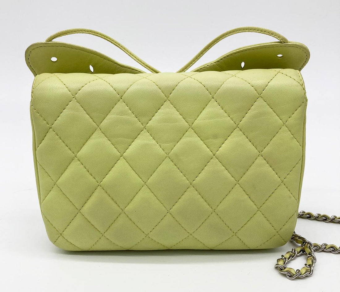 Top Quality Chanel Lime Green Butterfly Classic New Bag
