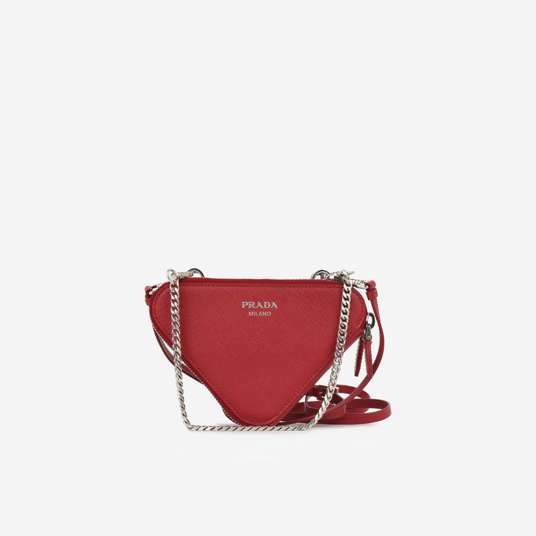 Prada Mini Triangle Pouch Red