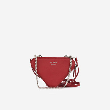 Prada Mini Triangle Pouch Red