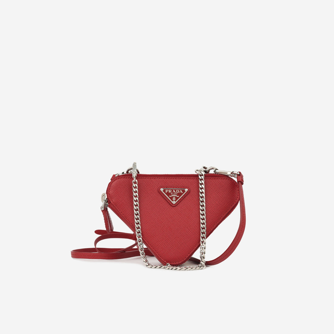 Prada Mini Triangle Pouch Red