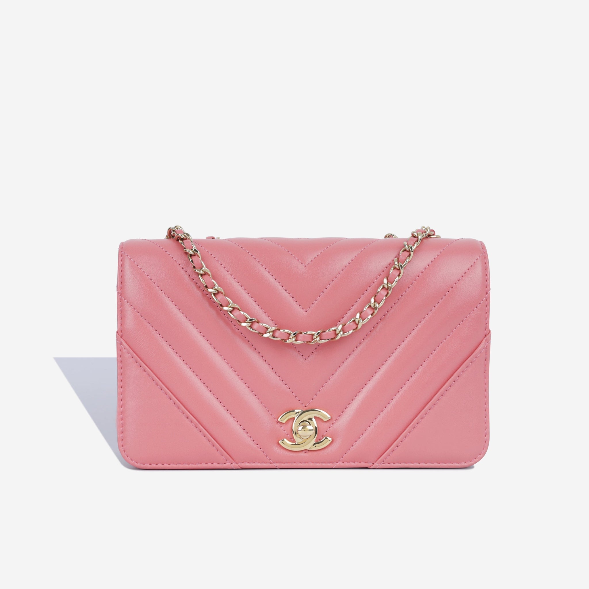 Chanel Mini Chevron Flap Pink CGHW