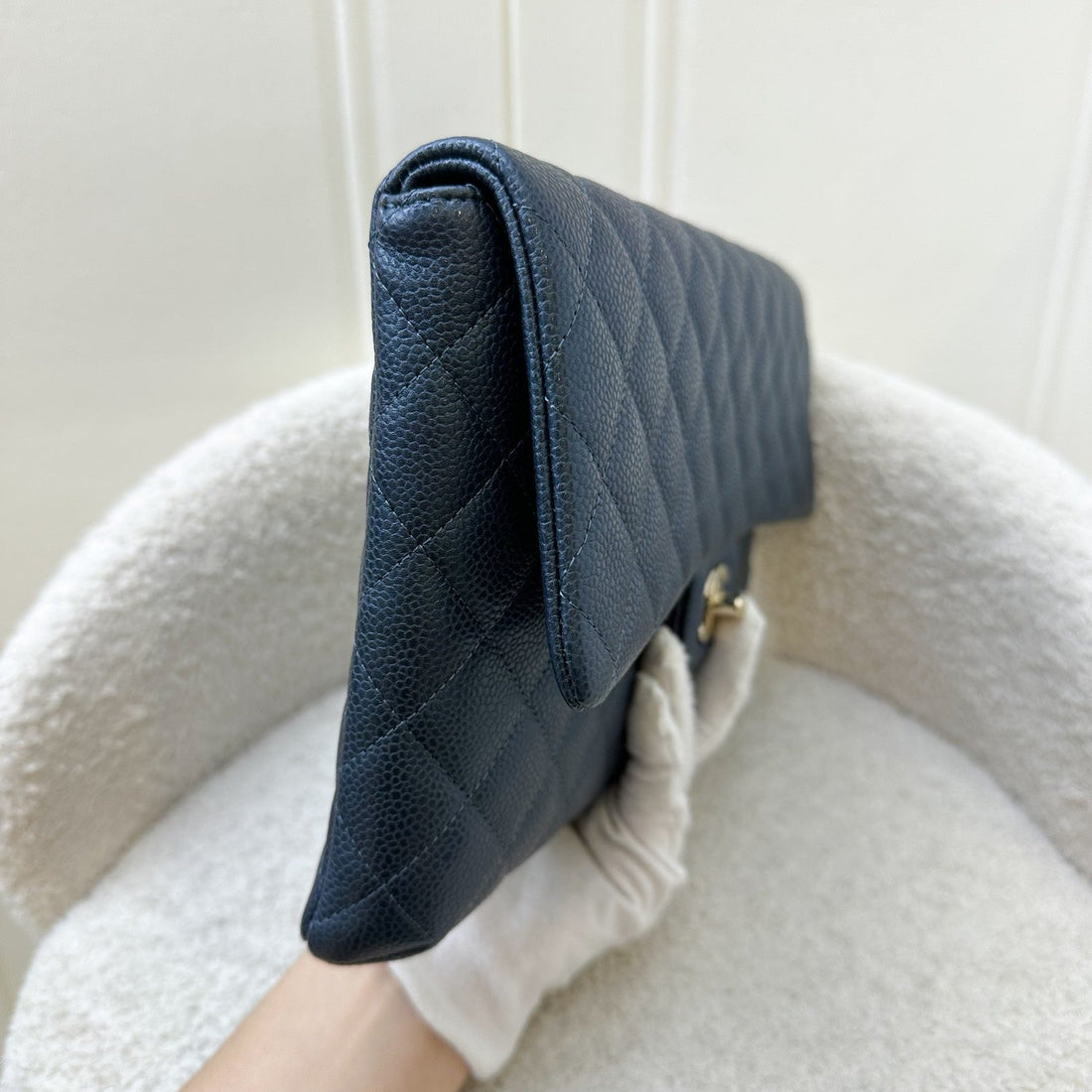 Chanel Timeless Clutch in Iridescent Blue Caviar and LGHW