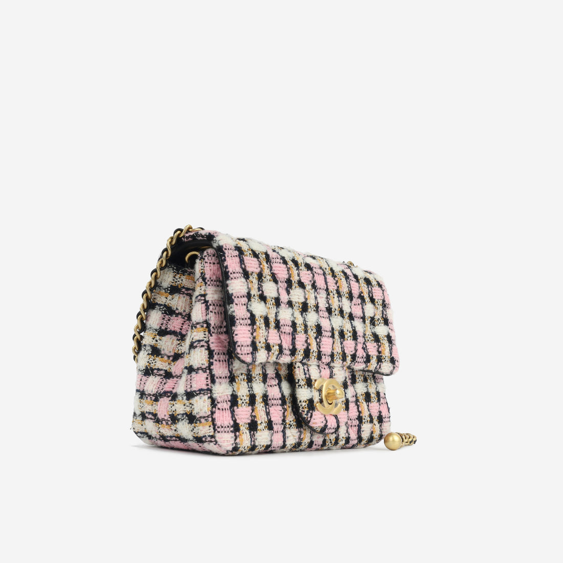 Chanel Mini Square Pearl Crush Mixed Pink Tweed