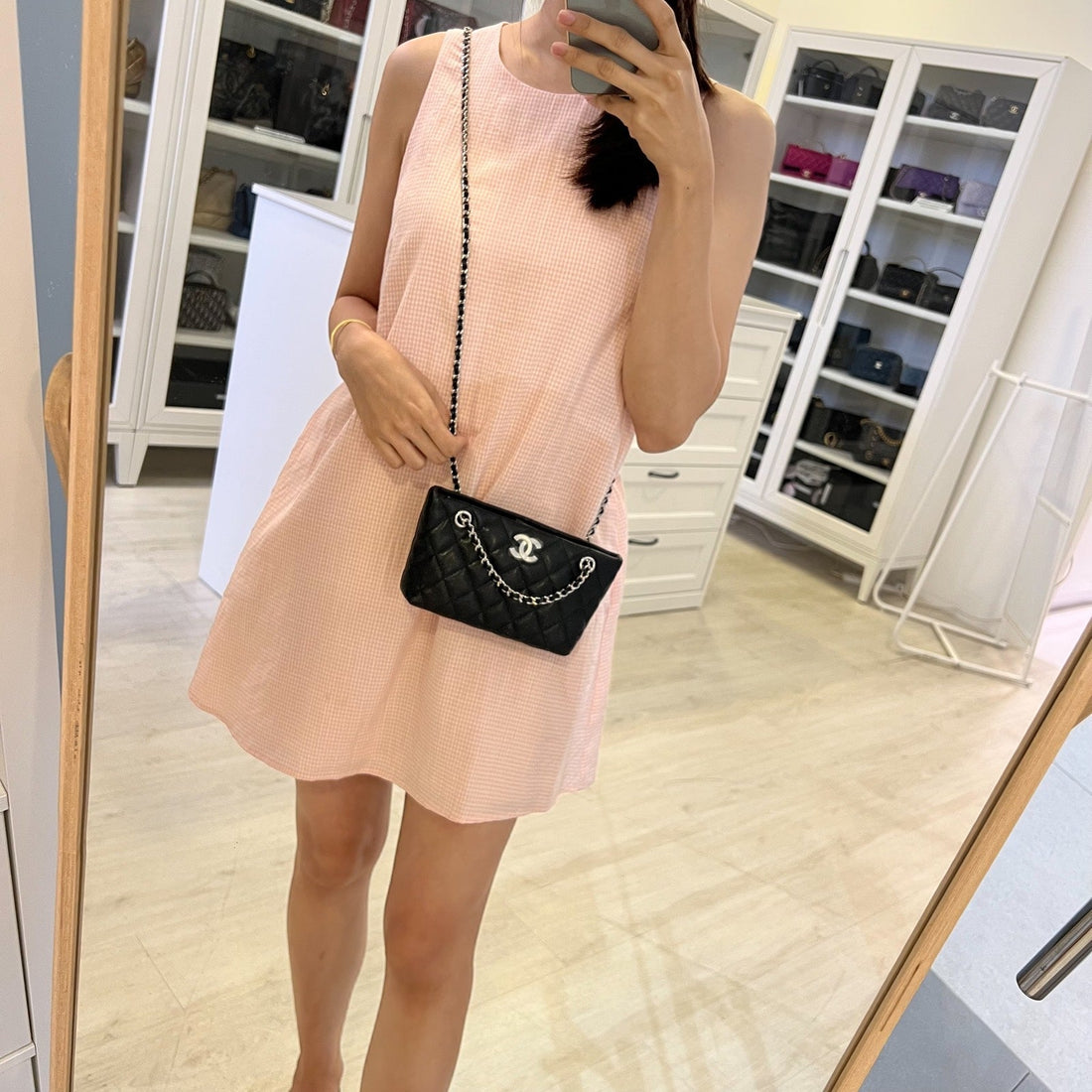 Chanel 25C Mini Clutch with Chain in Black Caviar and SHW (Model: AP4417)