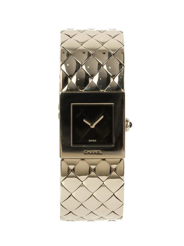 Top Quality Chanel Matelasse Watch Silver