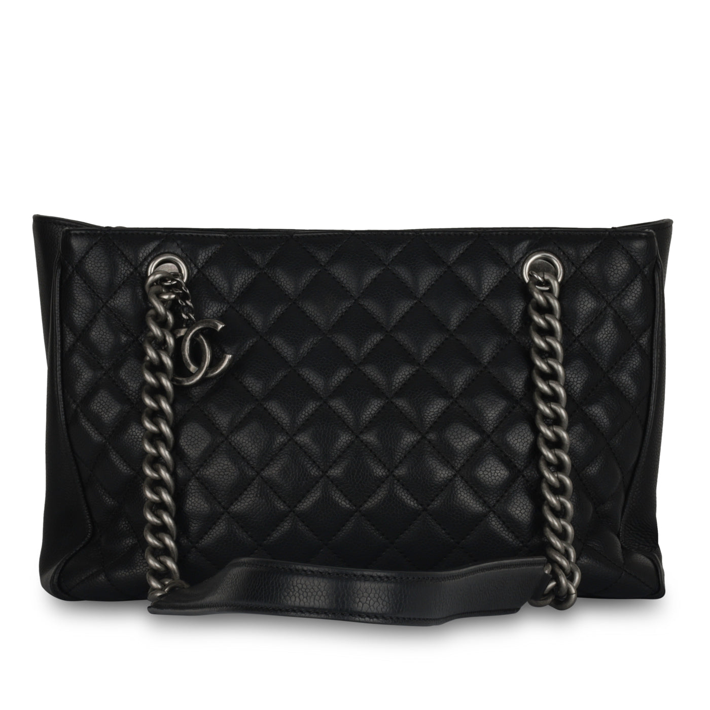 Chanel Quilted Shopper Tote Black Caviar