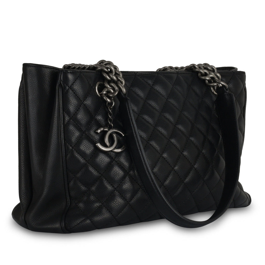 Chanel Quilted Shopper Tote Black Caviar