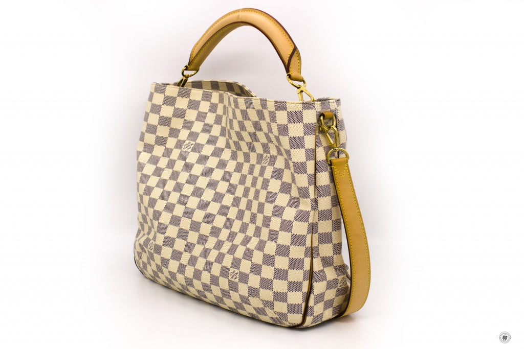 Louis Vuitton N41216 Damier Azur Soffi White Canvas Shoulder Bags Ghw