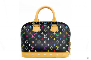 Louis Vuitton Black Monogram Multicolor Alma  Black Monogram Multicolor Canvas PM Tote Bag Ghw