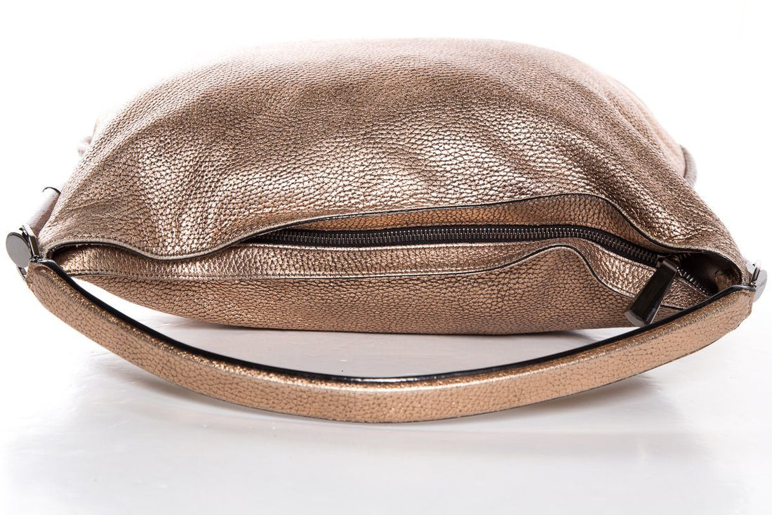 Jimmy Choo Champagne Pebbled Leather Shoulder Bag