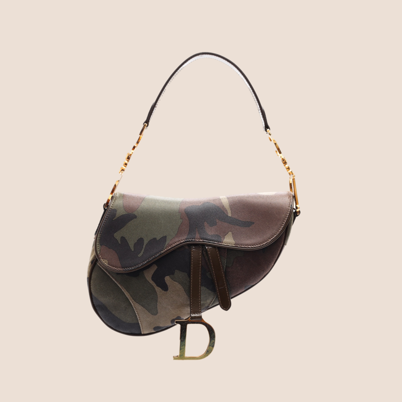 CHRISTIAN DIOR 2000 CAMOUFLAGE PRINT SADDLE BAG