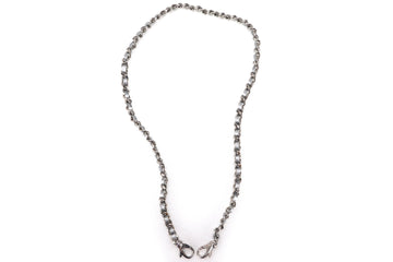 CHANEL LEATHER CHAIN BAG ACCESSORIES GREY SILVER HARDWARE