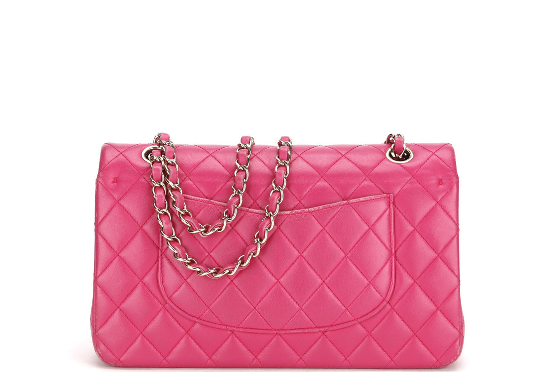 CHANEL CLASSIC DOUBLE FLAP (2214xxxx) MEDIUM PINK LAMBSKIN GOLD HARDWARE ,WITH , DUST COVER & BOX