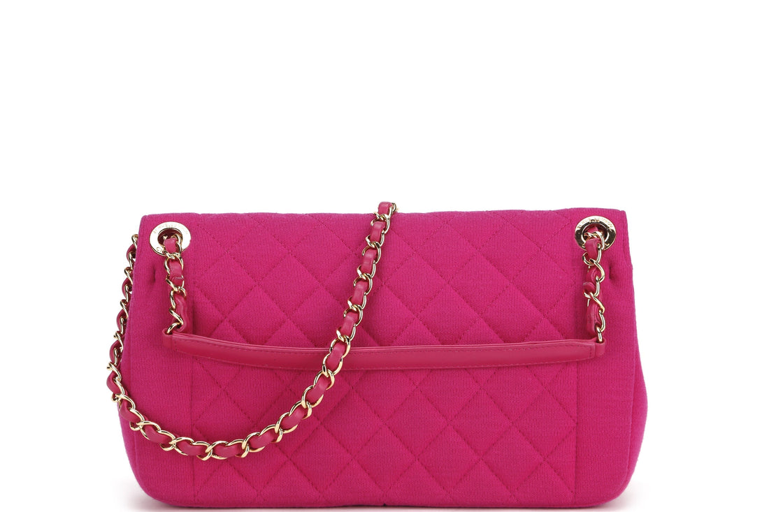 CHANEL CHIC WITH ME FLAP (2016xxxx) LARGE PINK JERSEY GOLD HARDWARE, WITH  & DUST COVER