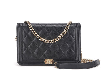 CHANEL LEBOY WALLET ON CHAIN (2881xxxx) BLACK CAVIAR LEATHER GOLD HARDWARE, WITH BOX, NO  & DUST COVER