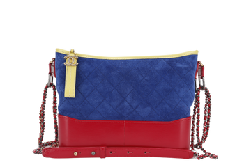 CHANEL GABRIEL HOBO BAG MEDIUM RED,BLUE, YELLOW SUEDE LEATHER GOLD HARDWARE (2424xxxx) WITH DUST COVER AND