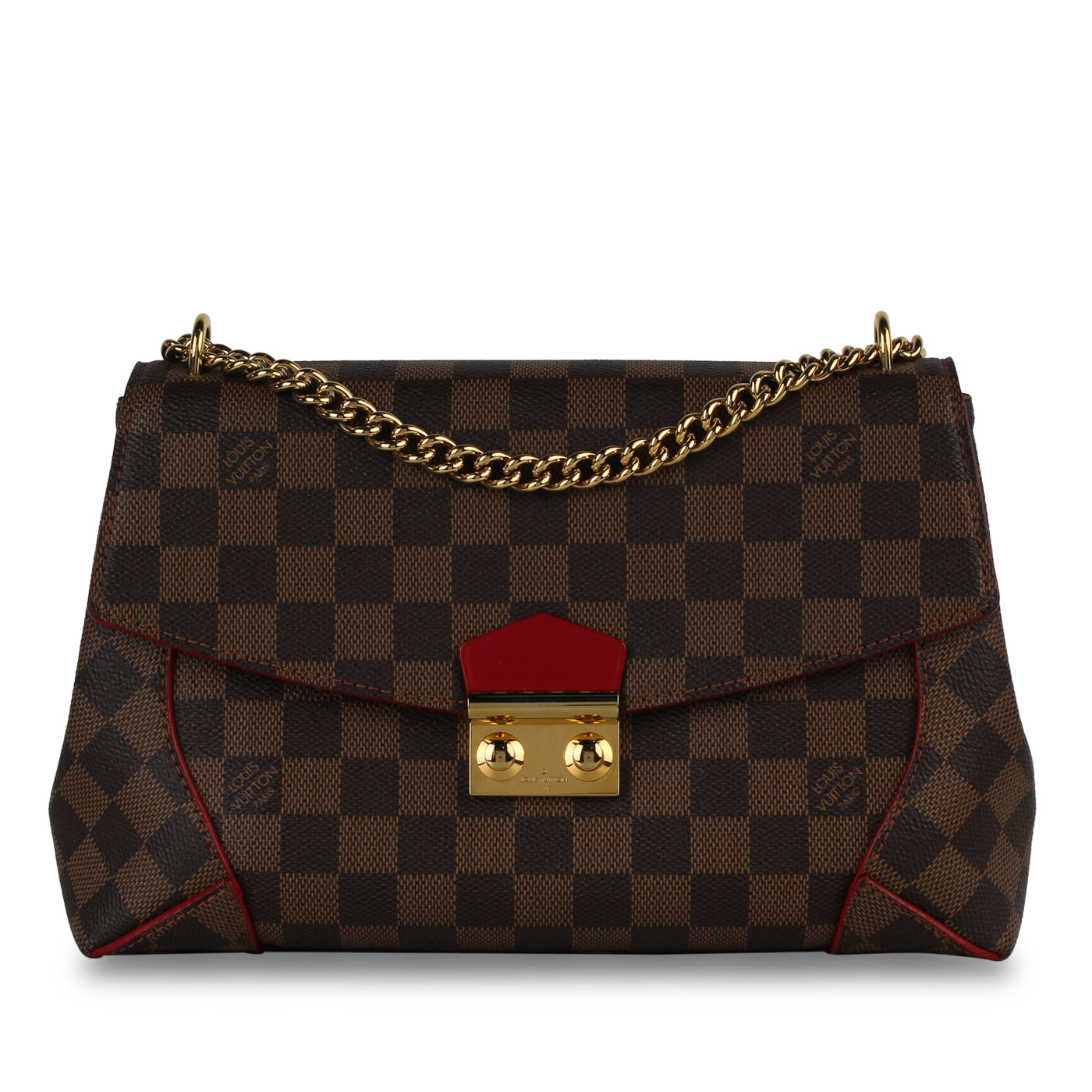 Louis Vuitton Caissa Clutch Cerise Damier Ebene