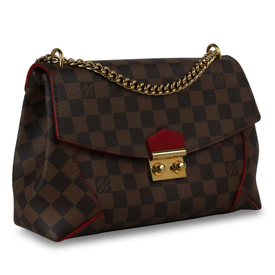 Louis Vuitton Caissa Clutch Cerise Damier Ebene