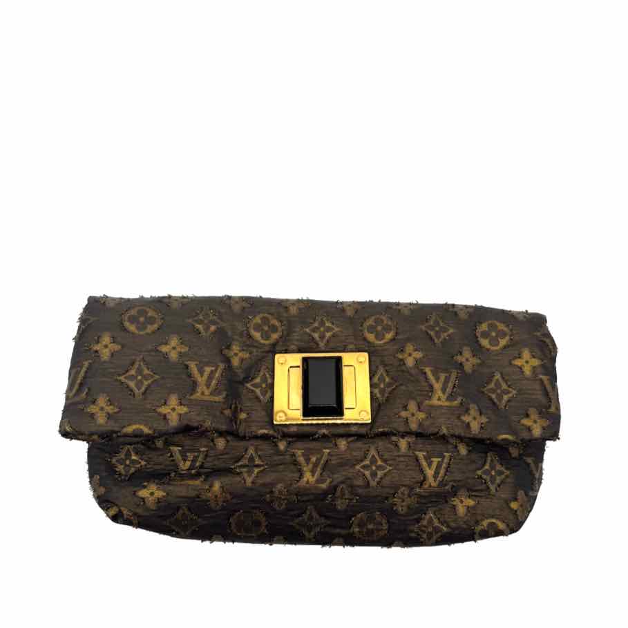 LOUIS VUITTON Monogram Lurex Jacquard Altair Clutch Bronze (Pre-Owned)
