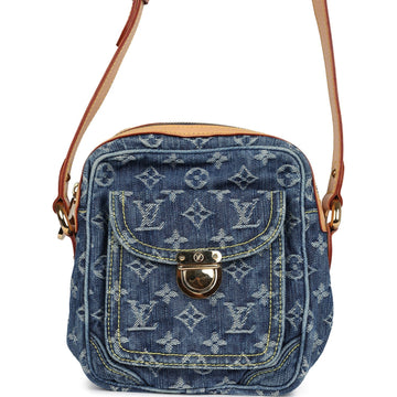 Louis Vuitton Camera Crossbody Bag Blue Monogram Denim Gold Hardware