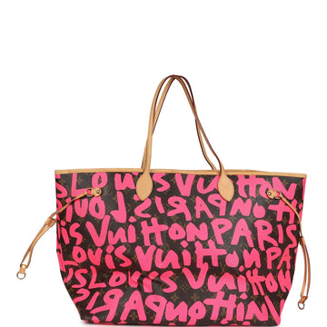 Louis Vuitton X Stephen Sprouse Neverfull GM Fuchsia Pink Monogram Graffiti Gold Hardware