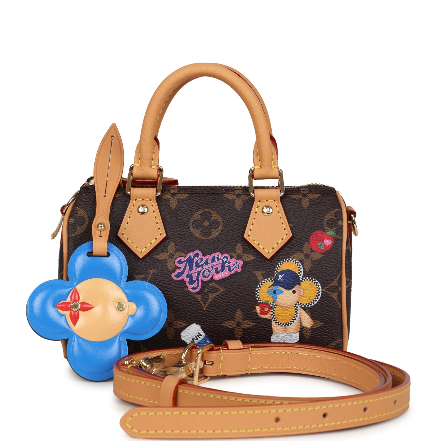 Louis Vuitton "57th Street NYC" Nano Speedy Bag Brown Monogram Gold Hardware