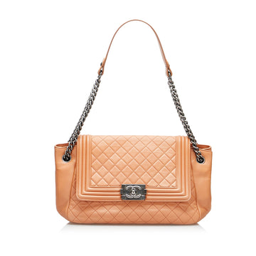 Chanel Boy Accordion Flap Light Orange Lambskin