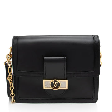 Louis Vuitton Calfskin Dauphine MM Shoulder Bag (SHF-cZl8DJ)