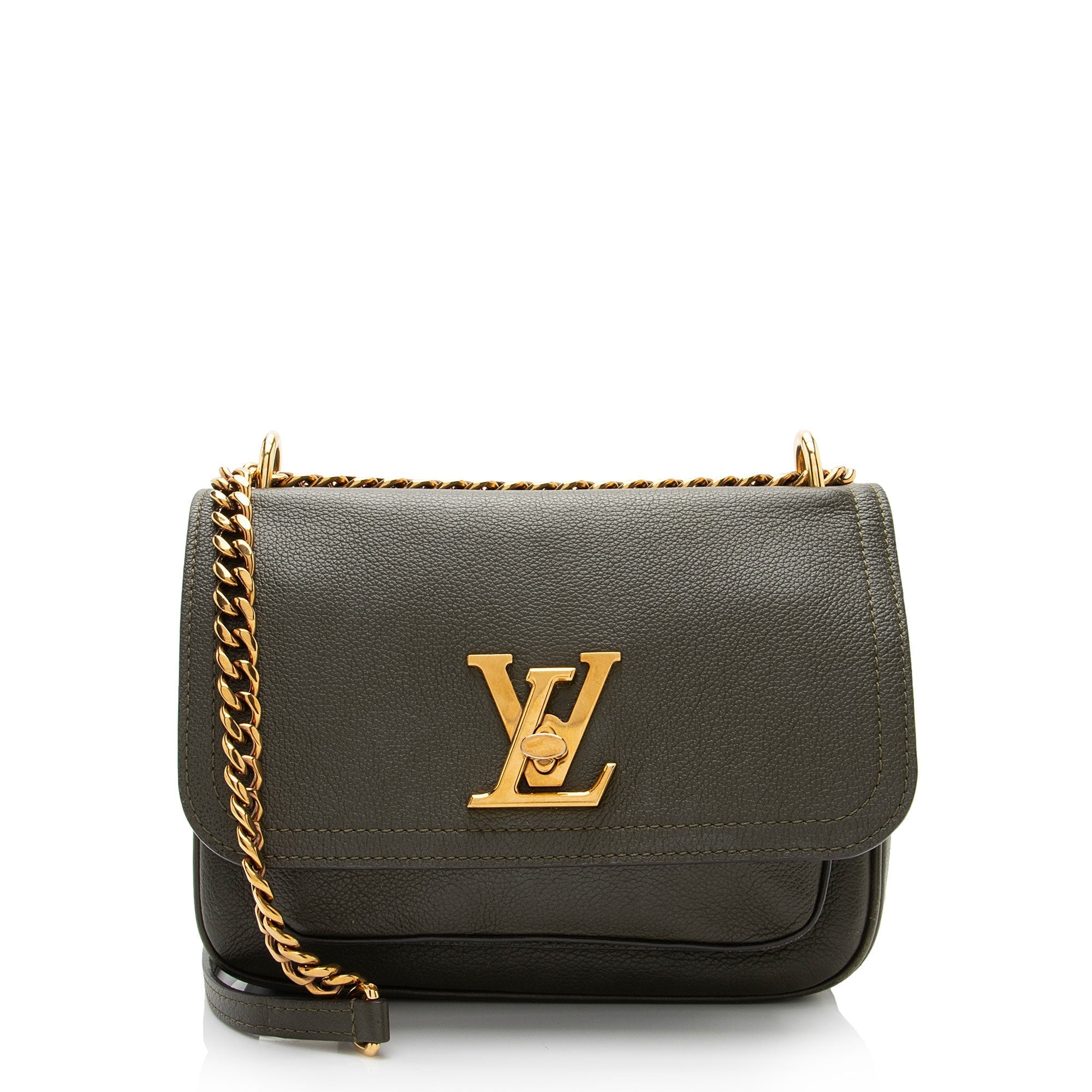 Louis Vuitton Calfskin Lockme Chain PM Shoulder Bag (SHF-eIRFSs)