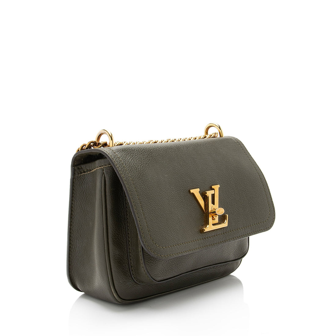 Louis Vuitton Calfskin Lockme Chain PM Shoulder Bag (SHF-eIRFSs)