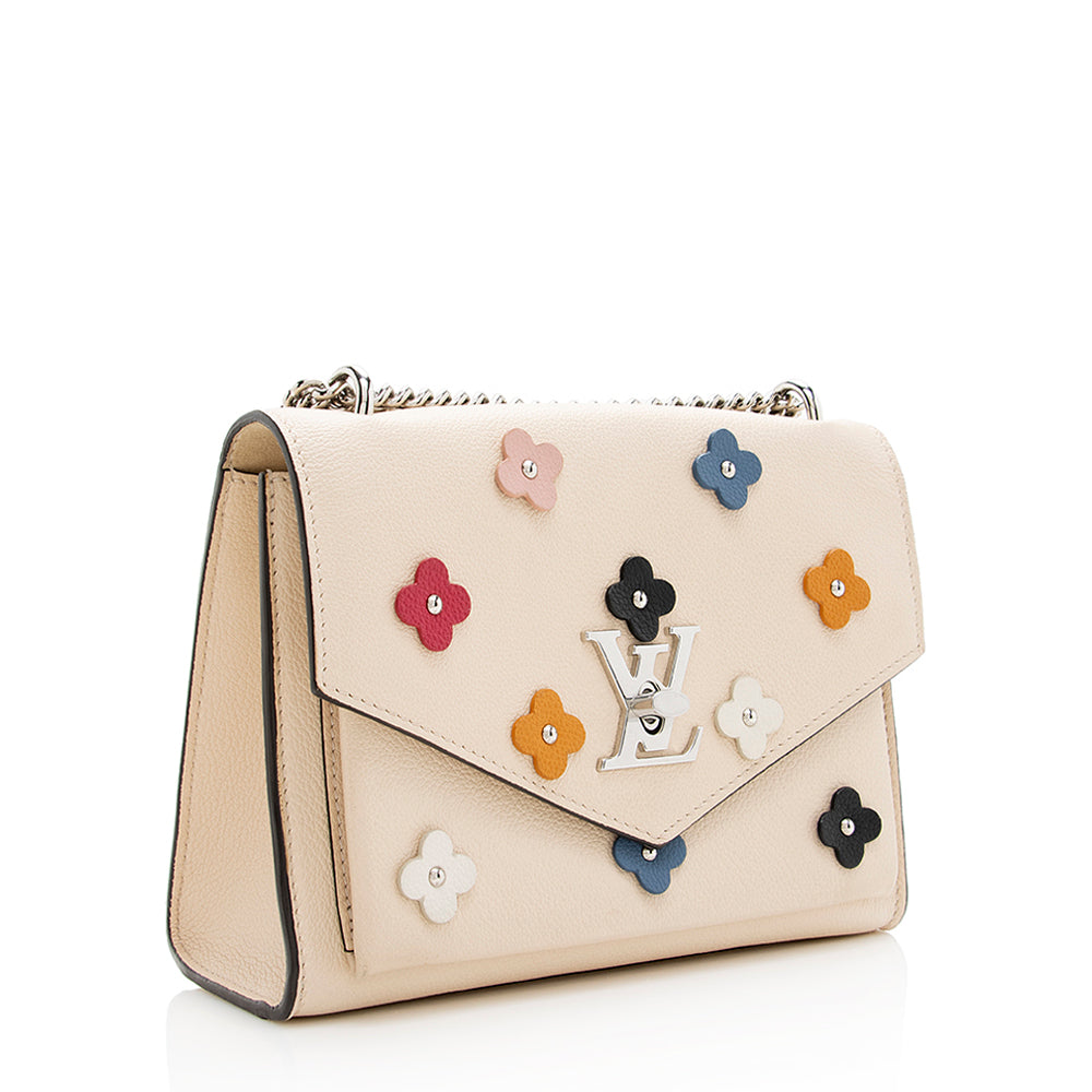 Louis Vuitton Calfskin MyLockMe Fleurs BB Shoulder Bag (SHF-18970)