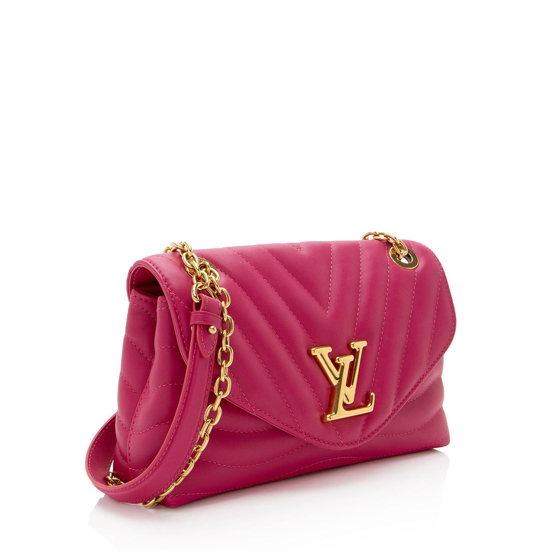 Louis Vuitton Calfskin New Wave Chain Shoulder Bag (SHF-ihtUHs)