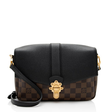 Louis Vuitton Damier Ebene Calfskin Clapton PM Shoulder Bag (SHF-1qRtRy)