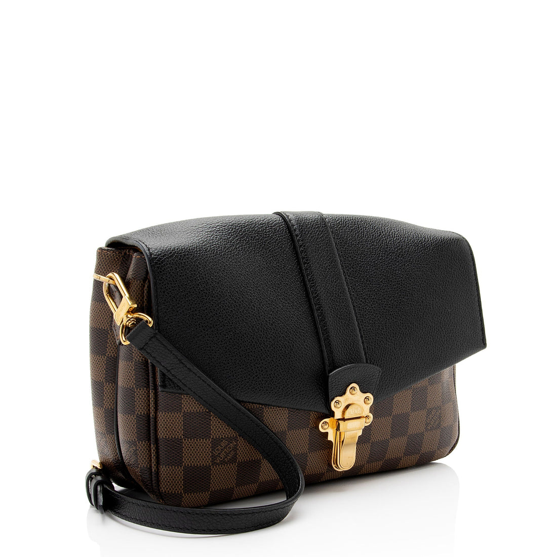 Louis Vuitton Damier Ebene Calfskin Clapton PM Shoulder Bag (SHF-1qRtRy)