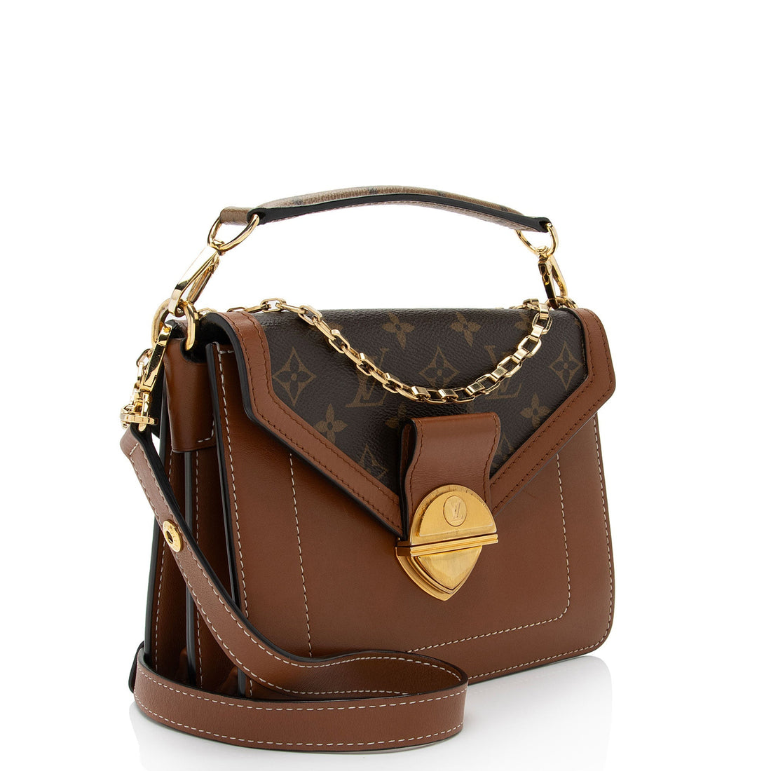 Louis Vuitton Monogram Canvas Calfskin Biface Shoulder Bag (SHF-pm4EFy)