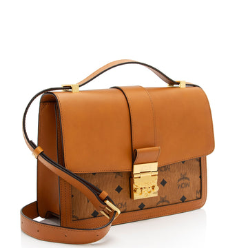 MCM Visetos Leather Tracy Shoulder Bag
