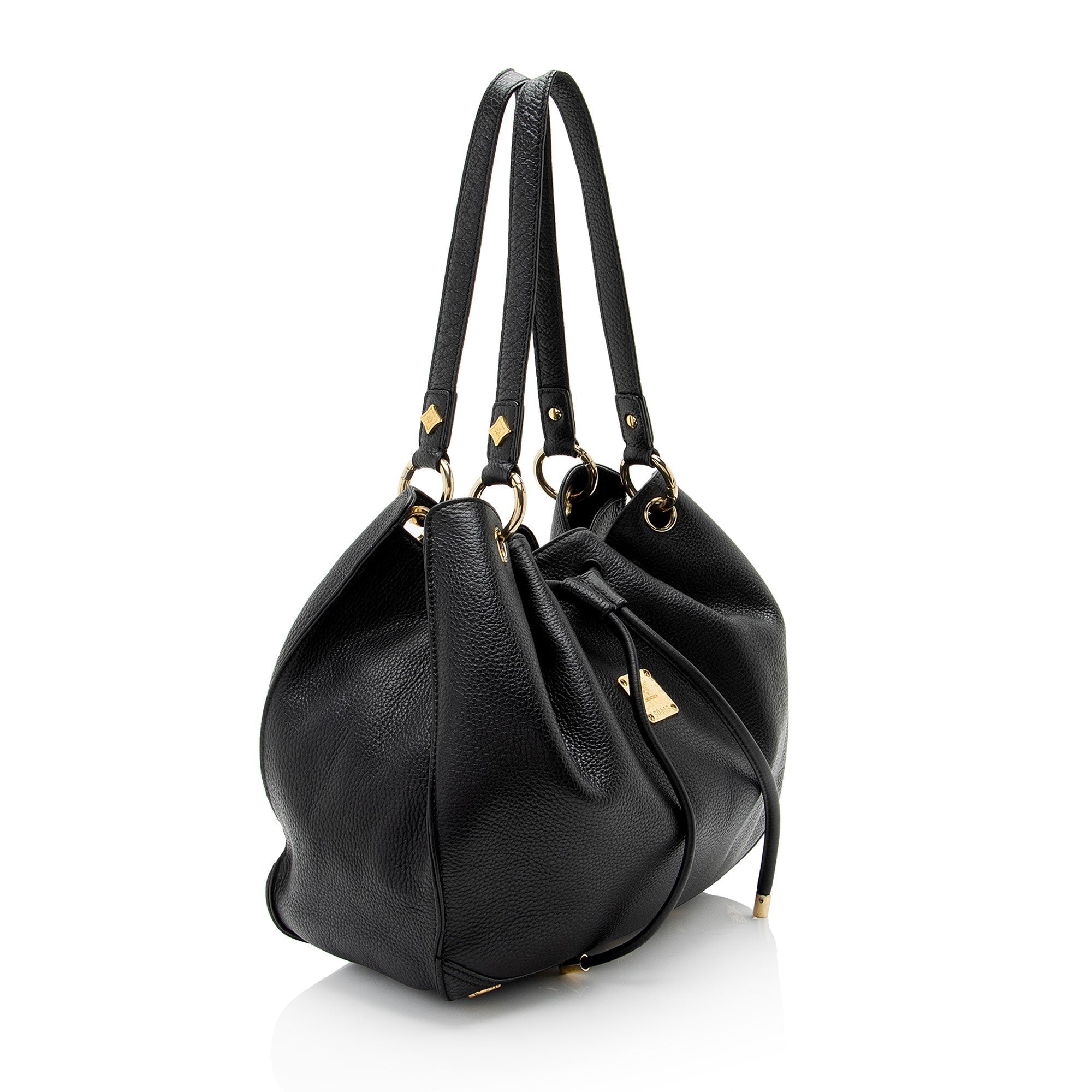 MCM Vintage Leather Charms Drawstring Shoulder Bag