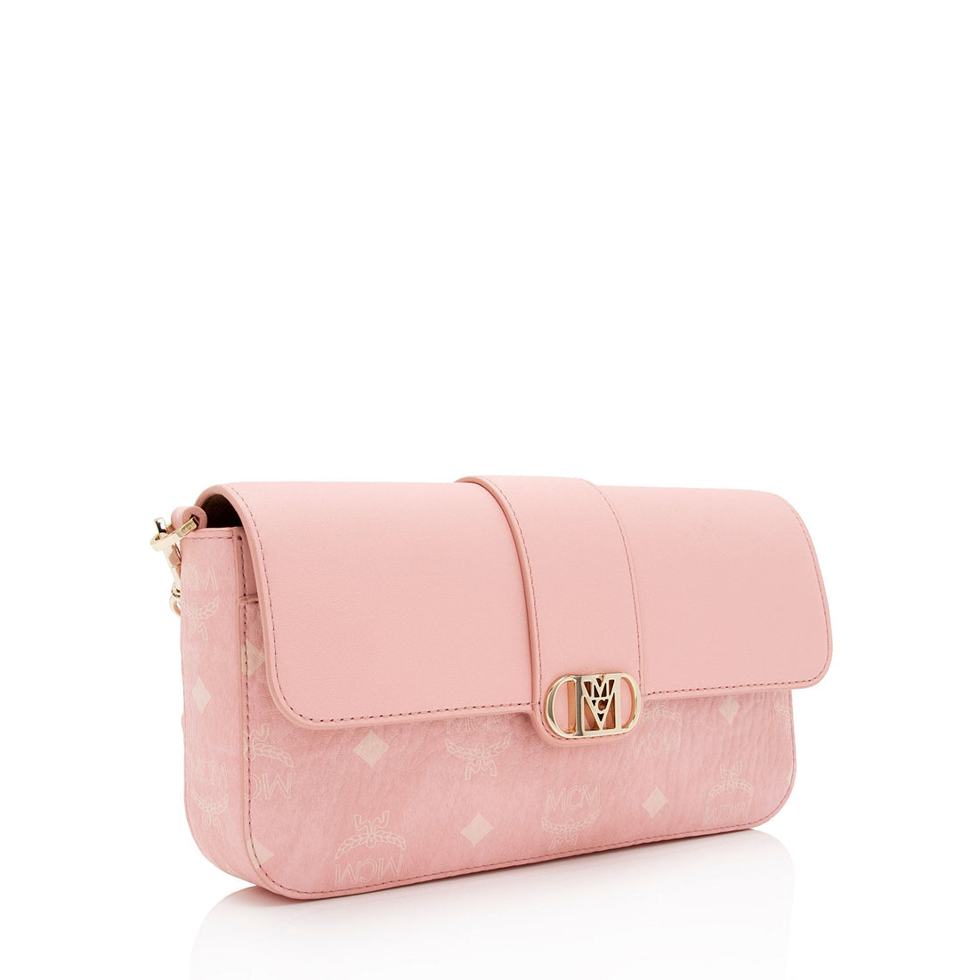 MCM Visetos Calfskin Logo Mode Travia Small Shoulder Bag (SHF-1H1gXO)