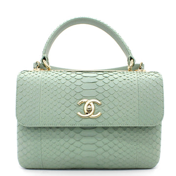 Chanel Snack skin Small Trendy CC Flap Dual Handle Bag Light Green
