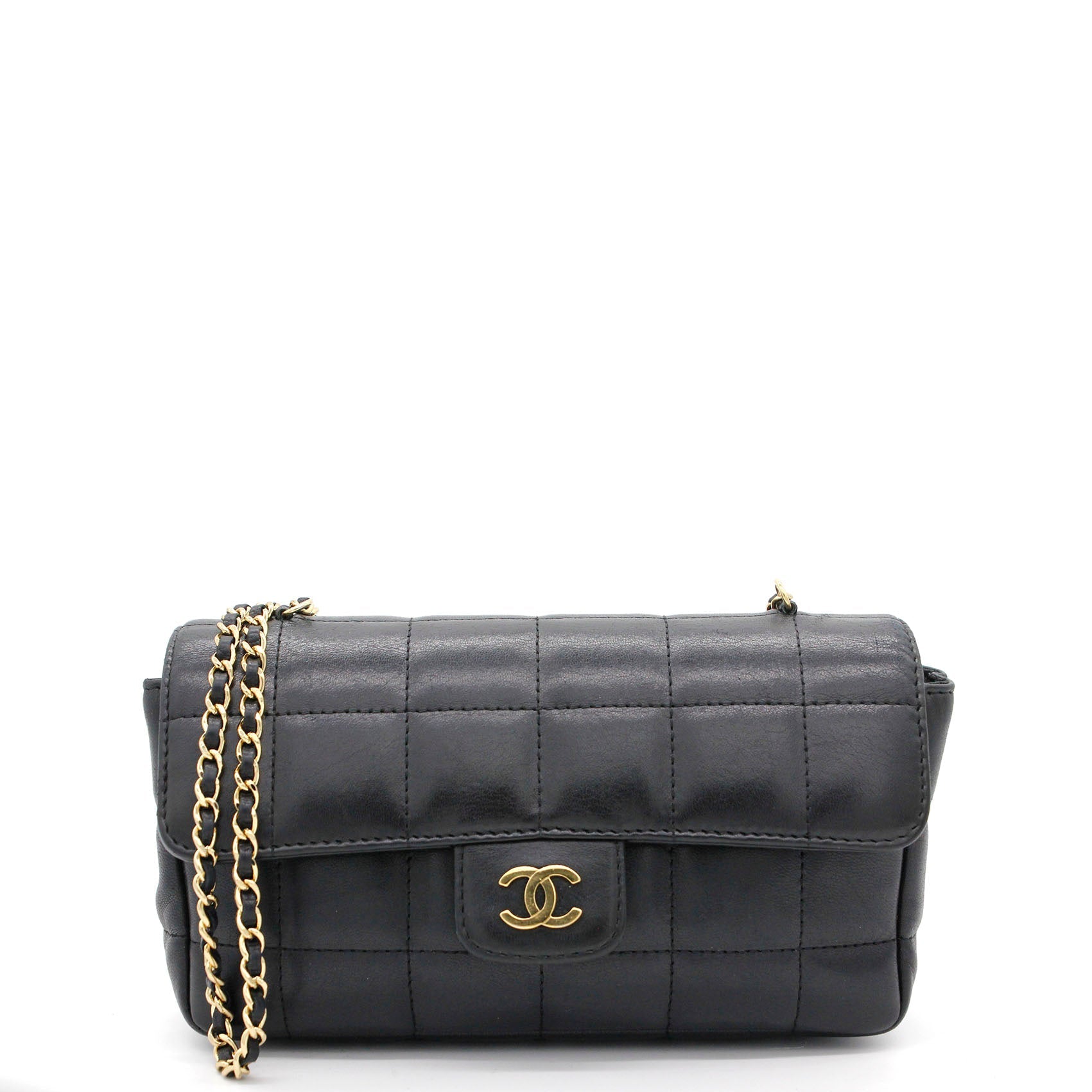 Chanel Square Quilted Chocolate Bar Mini Flap Black