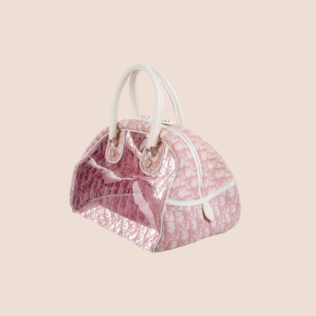 CHRISTIAN DIOR PINK GIRLY RAIN BOWLER BAG