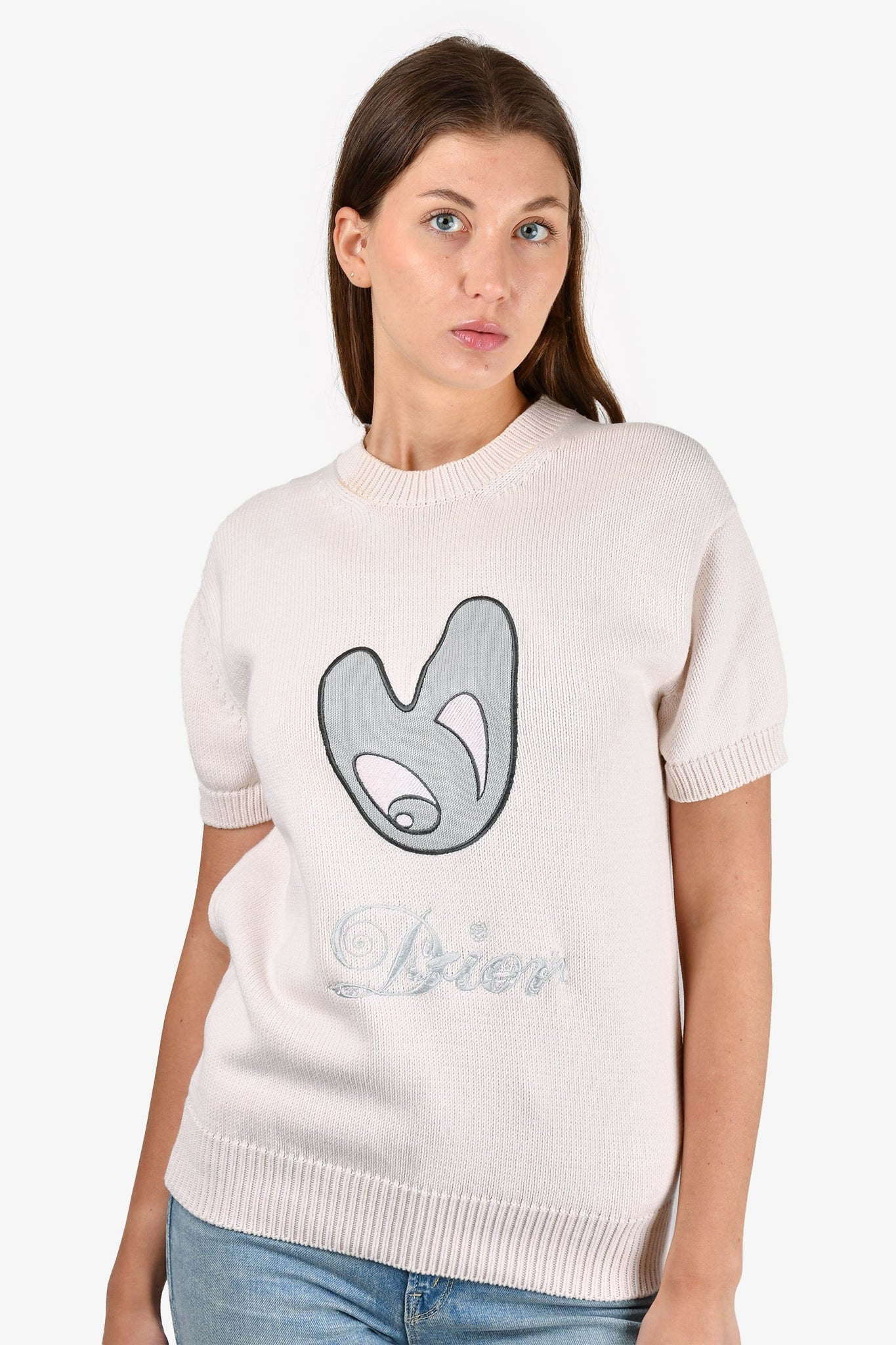 Christian Dior X Kenny Scharf Pink Embroidered Knit Sweater Size S Mens