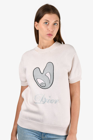 Christian Dior X Kenny Scharf Pink Embroidered Knit Sweater Size S Mens