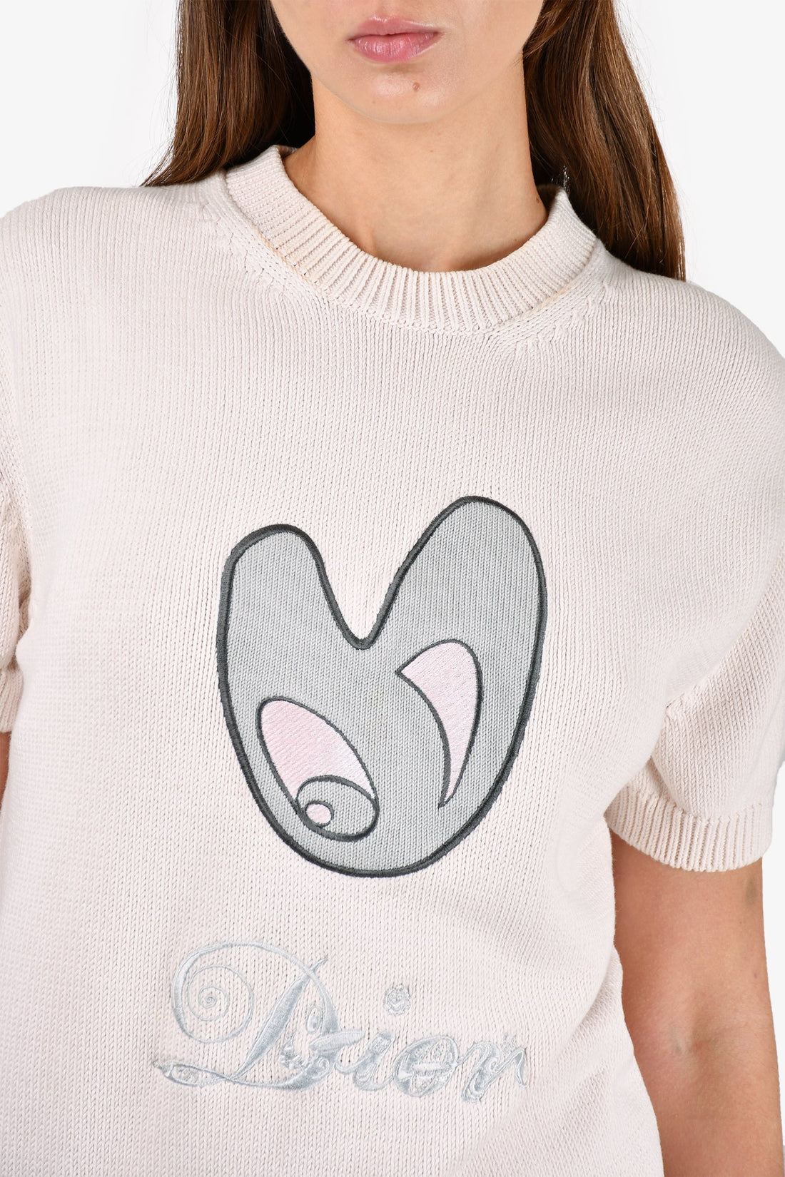 Christian Dior X Kenny Scharf Pink Embroidered Knit Sweater Size S Mens