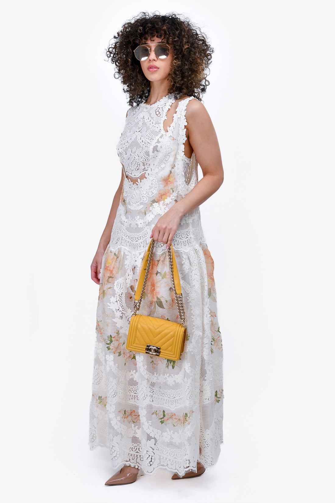 Pre-loved Chanel™ 2019/20 Yellow Caviar Leather Small Boy Bag