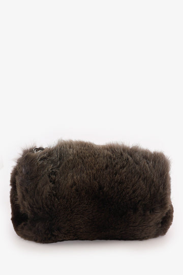 Pre-Loved Chanel™ 2013-14 Brown Fur CC Flap Bag