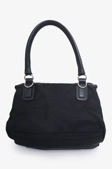 Givenchy Black/White Nylon Logo Small Pandora Bag With Strap