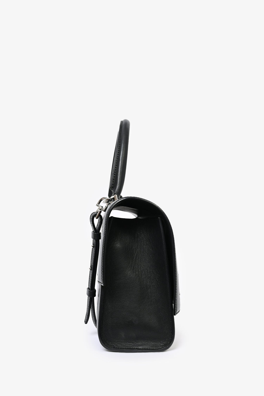Givenchy Black Leather Logo 'Shark' Shoulder Bag