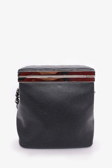 Pre-Loved Chanel™ 2016-17 Black Lambskin Quilted CC Vanity With Strap