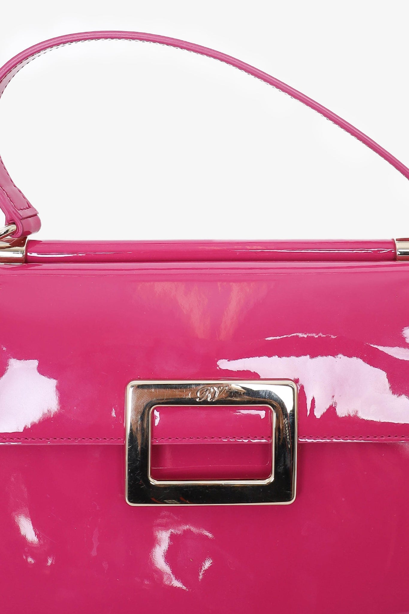 Roger Vivier Pink Patent Miss Viv Shoulder Bag